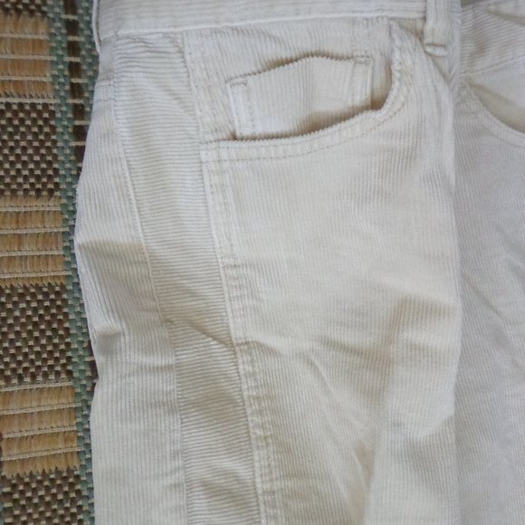 NWT Anthropologie Pilcro Slim Boyfriend Corduroy Pant 27P Cream - Picture 8 of 16